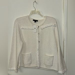 Ann Taylor Cream Textured Blazer